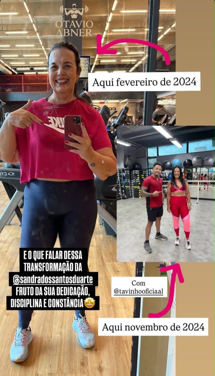 Transformação de aluna — acompanhamento Otávio Abner